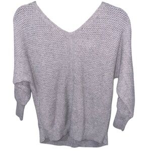 Loft Off The Shoulders Sweater Women Small Knit V-Neck Dolman Boho Minimalist